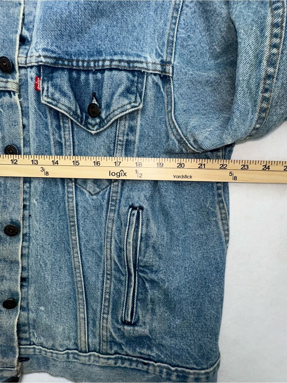 Vintage Reworked Levi's Denim Jacket Hand Painted Desert Steer Skull Mens Large - Picture 15 of 16